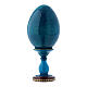 Huevo ícono ruso azul decoupage La Virgen del Huso h tot 16 cm s2