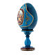 Huevo ícono ruso azul decoupage La Virgen del Huso h tot 16 cm s3