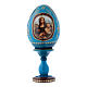 Uovo icona russa blu  découpage La Madonna dei Fusi h tot 16 cm s1