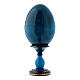 Huevo La virgen Litta ruso azul de madera decorado a mano h tot 16 cm s3