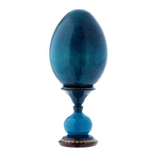 Huevo Virgen con Niño y San Juanito azul estilo imperial ruso h tot 16 cm 3