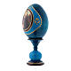 Ovo russo madeira Virgem com Menino e pequeno São João Batista decorado azul h tot 16 cm s2
