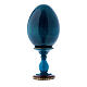 Uovo russo blu in legno La Madonna del Belvedere découpage h tot 16 cm s3