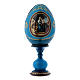 Huevo ruso La Virgen del Pez azul decorado a mano h tot 16 cm s1