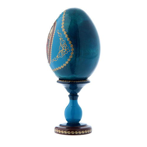 Huevo ruso azul Virgen con Niño decorado imperial ruso h tot 16 cm 2