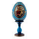 Russische Ei-Ikone, blau, Kleine Cowper Madonna, russisch imperial-Stil, Gesamthöhe 16 cm s1