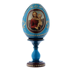 Russian Egg Small Cowper Madonna, Fabergé style, blue 16 cm