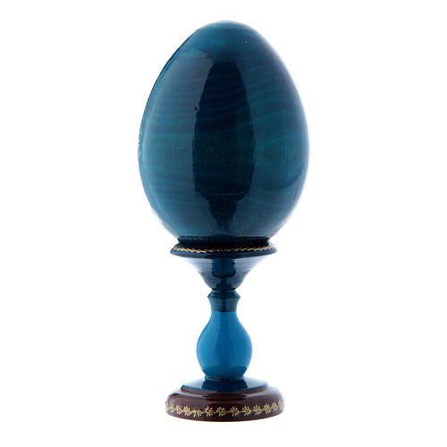 Russian Egg Small Cowper Madonna, Russian Imperial style, blue 16 cm 3