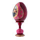 Uovo russo rosso decorato a mano Madonna col Bambino, San Giovannino e Angeli h tot 16 cm s2