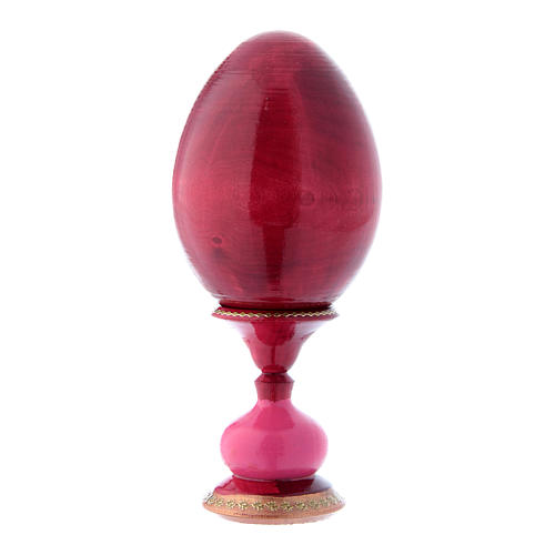 Huevo ruso decoupage rojo La Virgen de la granada h tot 16 cm 3