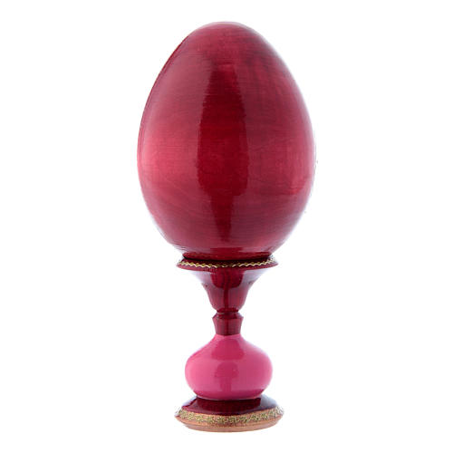 Huevo de madera ruso rojo decoupage La Virgen del Libro h tot 16 cm 3
