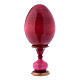 Uovo in legno russo rosso découpage La Madonna del Libro h tot 16 cm s3