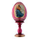 Uovo rosso in legno russo stile Fabergè La Madonnina h tot 16 cm s1