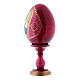Uovo rosso in legno russo stile Fabergè La Madonnina h tot 16 cm s2
