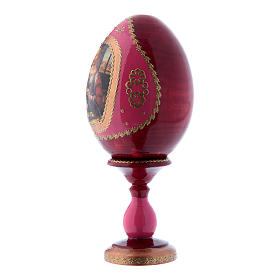 Russian Egg Madonna of the Carnation, Fabergé style, red 16 cm