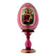 Russische Ei-Ikone, rot, Kleine Cowper Madonna, russisch imperial-Stil, Gesamthöhe 16 cm s1
