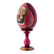 Uovo La Piccola Madonna Cowper in legno russo rosso h tot 16 cm s2