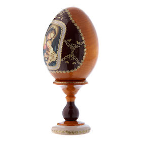 Russian Egg Madonna with Child, Fabergé style, yellow 16 cm