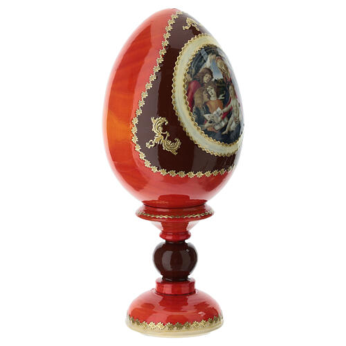 Huevo ruso La Virgen del Magnificat amarillo decorado a mano h tot 16 cm 4