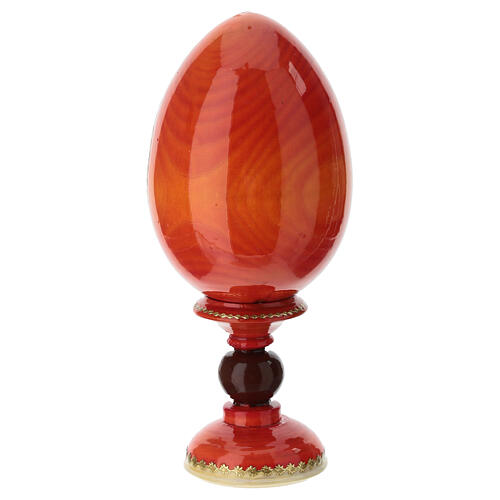 Huevo ruso La Virgen del Magnificat amarillo decorado a mano h tot 16 cm 5