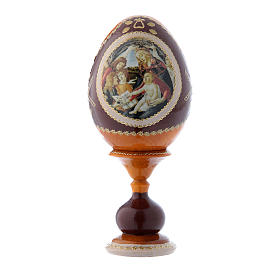 Russian Egg Madonna of the Magnificat, Russian Imperial style, yellow 16 cm