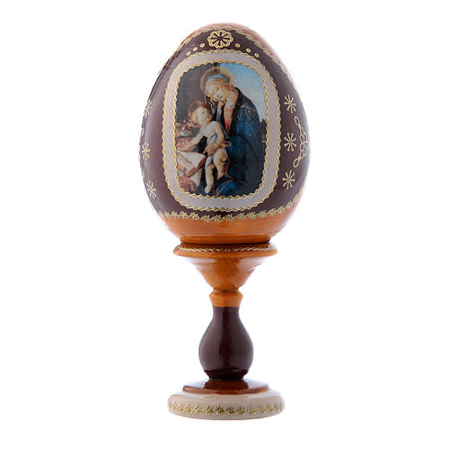 Huevo La Virgen del Libro amarillo de madera ruso h tot 16 cm 1