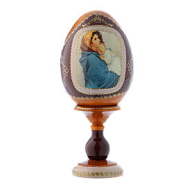 Russian Egg Madonna of the Streets, Russian Imperial style, yellow 16 cm