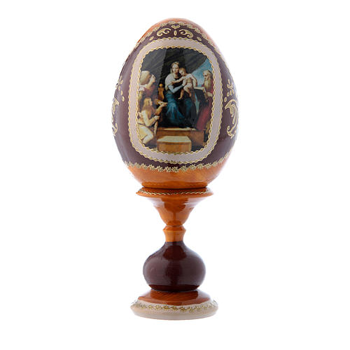 Russian Egg Madonna of the Fish, Russian Imperial style, yellow 16 cm 1