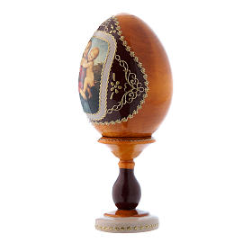 Ovo russo amarelo madeira decorada A Pequena Madona Cowper Fabergé h tot 16 cm