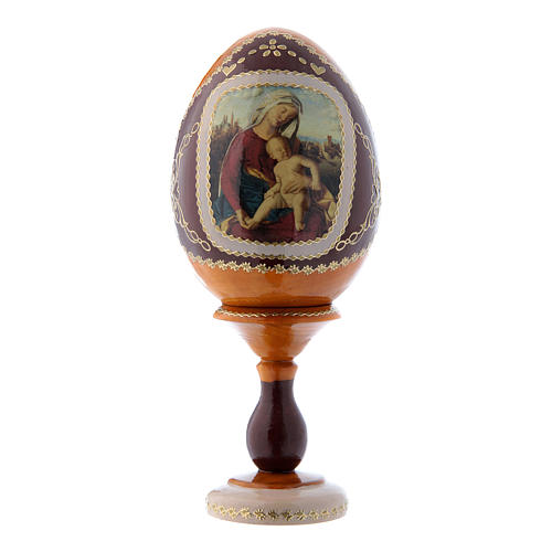Russian Egg Madonna and Child, Russian Imperial style, yellow 16 cm 1