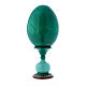 Uovo verde in legno découpage russo La Madonna Litta h tot 16 cm s3