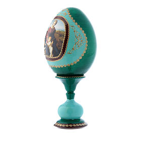 Russian Egg Madonna del Prato, Russian Imperial style, green 16 cm