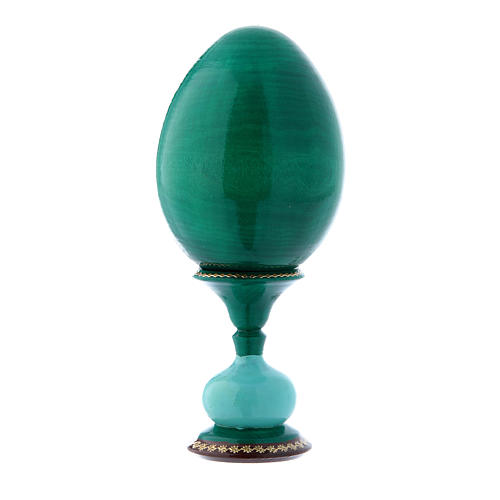 Russian Egg Madonna del Prato, Russian Imperial style, green 16 cm 3