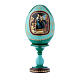 Russian Egg Madonna of the Fish, Russian Imperial style, green 16 cm s1