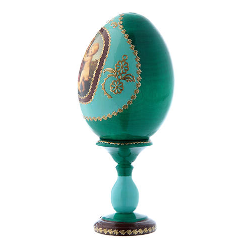 Russian Egg Small Cowper Madonna, Russian Imperial style, green 16 cm 2