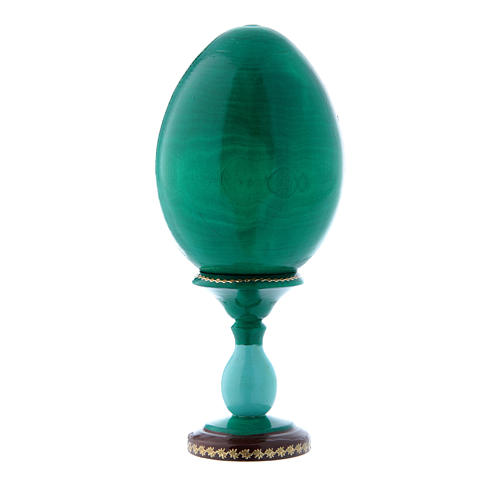 Russian Egg Small Cowper Madonna, Russian Imperial style, green 16 cm 3