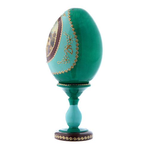 Russian Egg Madonna and Child, Russian Imperial style, green 16 cm 2