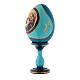 Huevo ruso La Virgen de la granada azul decorado a mano h tot 16 cm s2