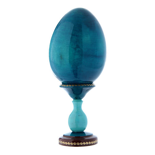 Russian Egg Madonna of the Book, Fabergé style, blue 20 cm 3