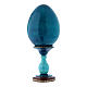 Huevo de madera estilo imperial ruso ruso azul La Virgencita h tot 20 cm s3