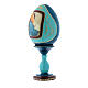 Uovo in legno stile imperiale russo blu La Madonnina h tot 20 cm s2