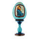 Ovo russo azul madeira decorada A Madoninha h tot 20 cm s1