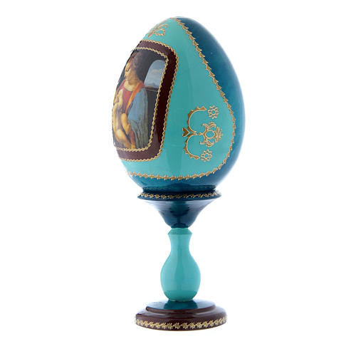 Huevo ruso decoupage azul La Virgen Litta h tot 20 cm 2