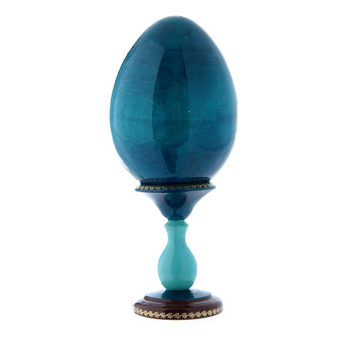 Huevo ruso decoupage azul La Virgen Litta h tot 20 cm 3