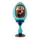 Russische Ei-Ikone, blau, Kleine Cowper Madonna, russisch imperial-Stil, Gesamthöhe 20 cm s1