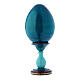 Huevo de madera decoupage azul ruso Virgen con Niño h tot 20 cm s3