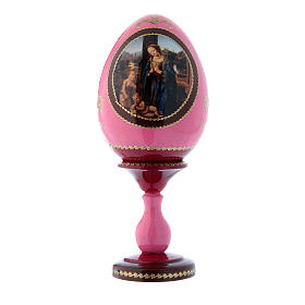 Russian Egg Madonna adoring the Child, Russian Imperial style, red 20 cm