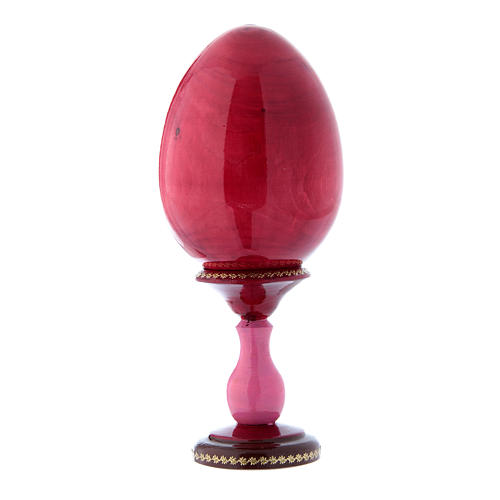 Uovo rosso découpage russo La Madonna dei Fusi h tot 20 cm 3