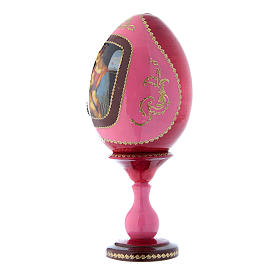 Uovo stile Fabergé rosso russo La Madonna Litta h tot 20 cm
