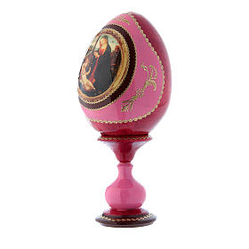 Russian Egg Madonna and Child with the Infant Saint John, Fabergé style, red 20 cm